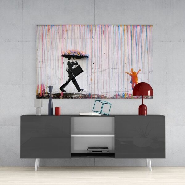 Yağmurun Rengi Cam Tablo