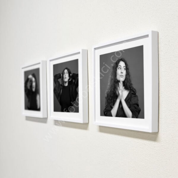 Sök Tak Kare Çerçeve Beyaz 3'lü 21x21 cm