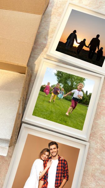 Sök Tak Kare Çerçeve Beyaz 3'lü 21x21 cm