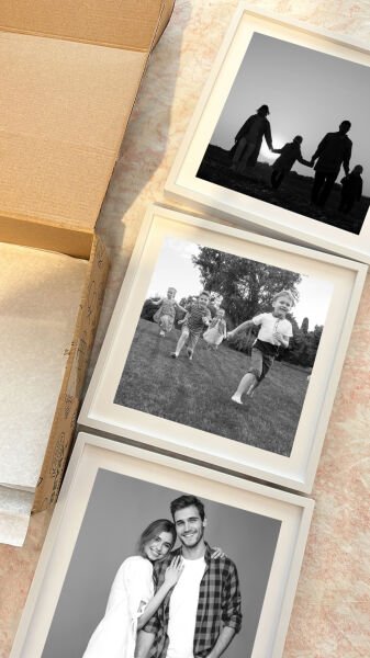 Sök Tak Kare Çerçeve Beyaz 3'lü 21x21 cm