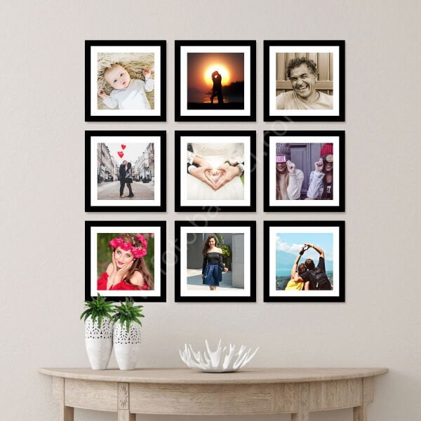 Sök Tak Kare Çerçeve Siyah 3'lü 21x21 cm