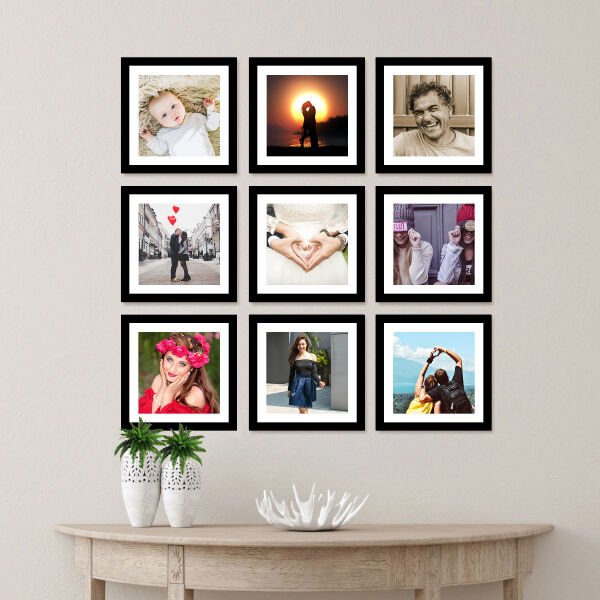 Sök Tak Kare Çerçeve Siyah 3'lü 21x21 cm