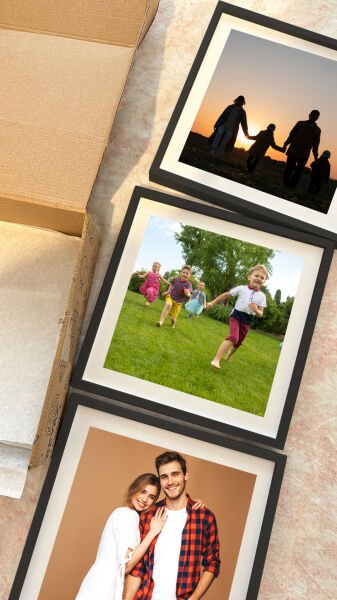 Sök Tak Kare Çerçeve Siyah 3'lü 21x21 cm