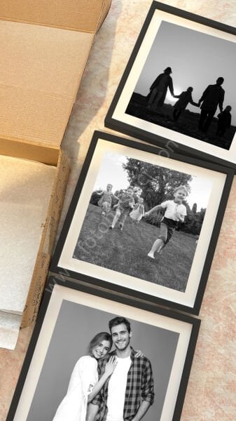 Sök Tak Kare Çerçeve Siyah 3'lü 21x21 cm