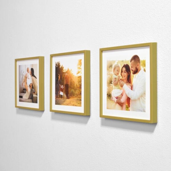 Sök Tak Kare Çerçeve Gold 3'lü 21x21 cm