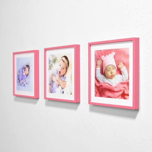 Sök Tak Kare Çerçeve Pembe 3'lü 21x21 cm