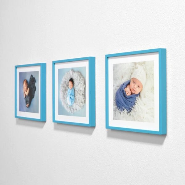 Sök Tak Kare Çerçeve Mavi 3'lü 21x21 cm