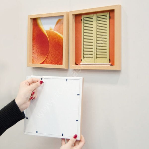 Sök Tak Kare Çerçeve Ahşap Görünümlü 3'lü 21x21 cm