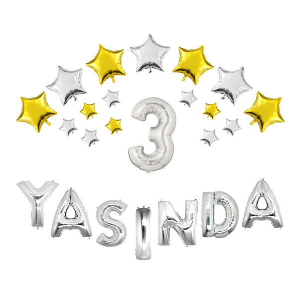 Yaşında Folyo Balon Seti Gümüş