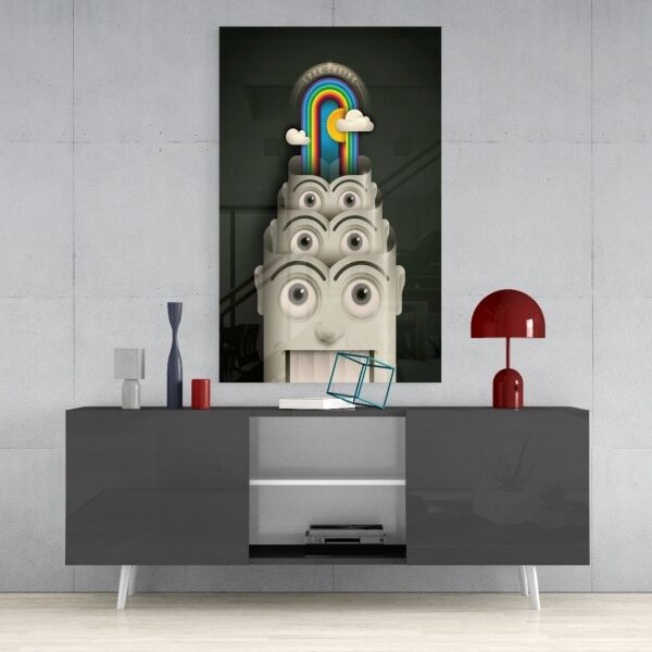 Gökkuşağı Makinesi Cam Tablo