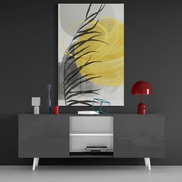 Sonbahar Sarı Cam Tablo