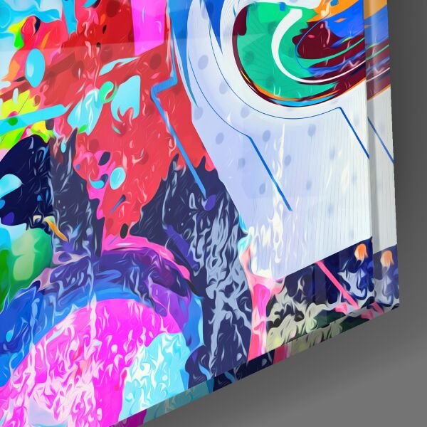 Renklerde Aslan Cam Tablo