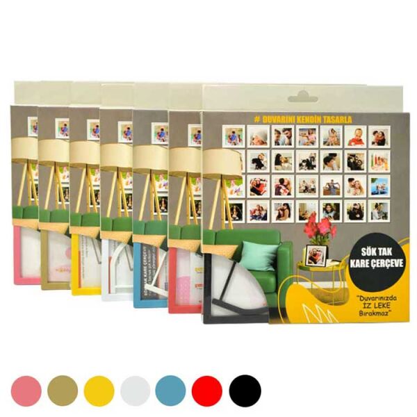 Sök Tak Kare Çerçeve Pembe Tekli 21x21 cm