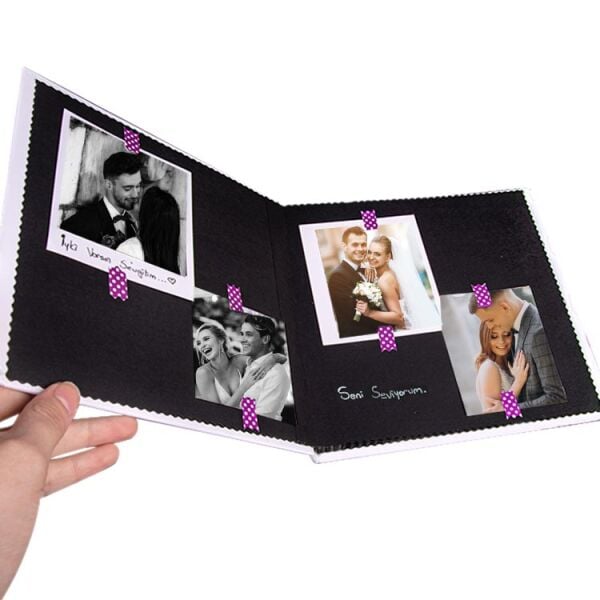 Bizim Hikayemiz PolaBook Siyah Anı Defteri 20x20 cm