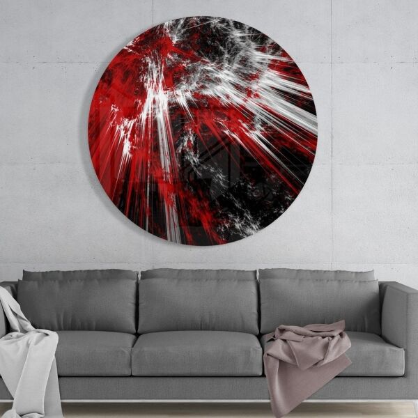 Kırmızı Patlama Cam Tablo
