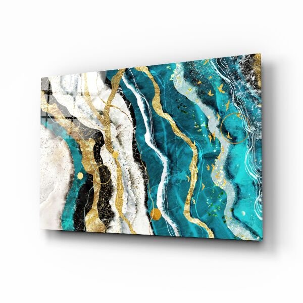 Mermer Dalgalar Cam Tablo