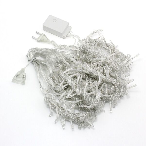 3x3 Metre Şeffaf Kablolu Fişli Animasyonlu Perde Led Işık