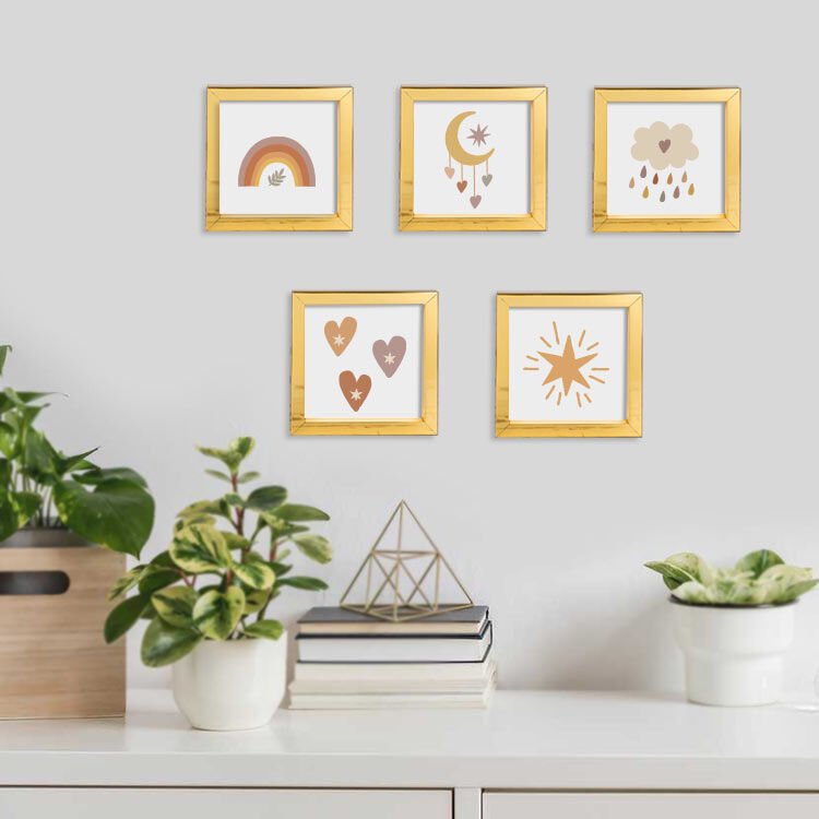 Sök Tak Kare Çerçeve Gold (Altın) 5'li 14x14 cm