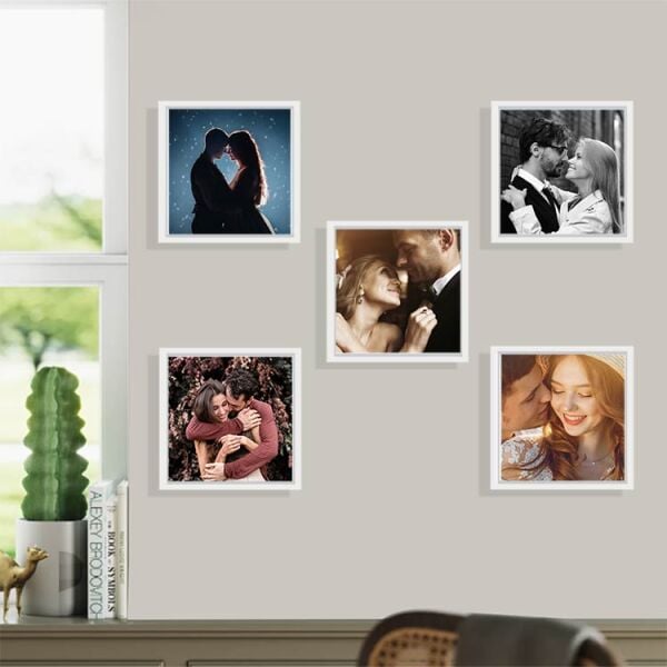 Sök Tak Kare Çerçeve Beyaz 5'li 14x14 cm