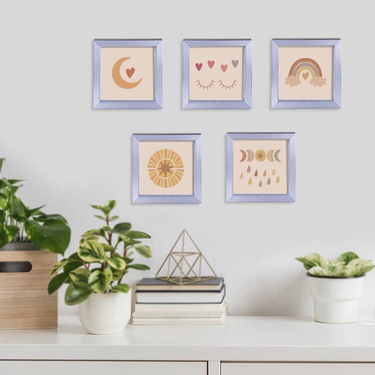 Sök Tak Kare Çerçeve Silver (Gümüş) 5'li 14x14 cm