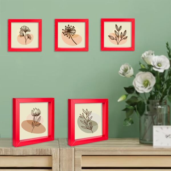 Sök Tak Kare Çerçeve Kırmızı 5'li 14x14 cm