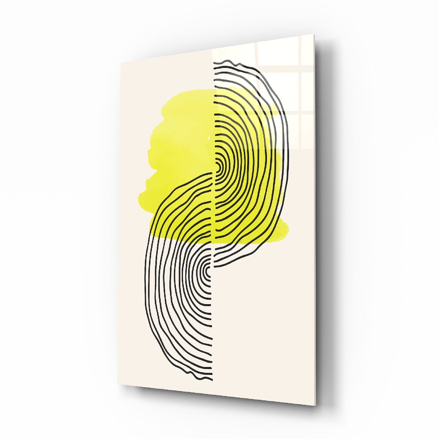 Soyut Güneş Cam Tablo