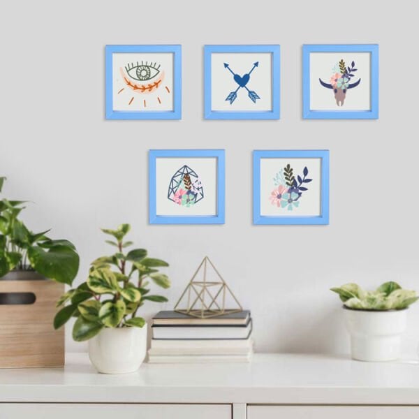 Sök Tak Kare Çerçeve Mavi 5'li 14x14 cm