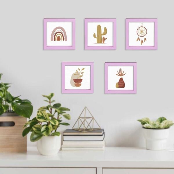 Sök Tak Kare Çerçeve Pembe 5'li 14x14 cm