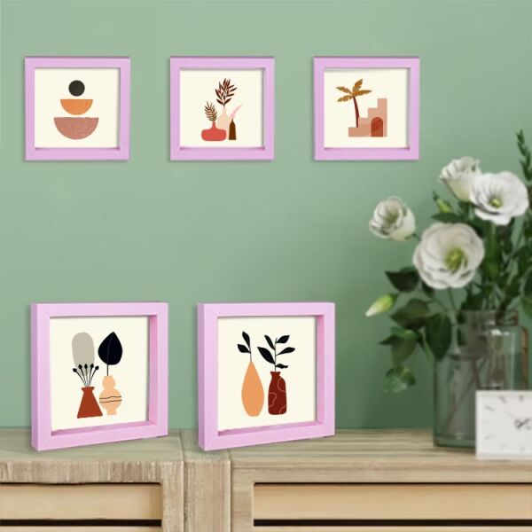 Sök Tak Kare Çerçeve Pembe 5'li 14x14 cm