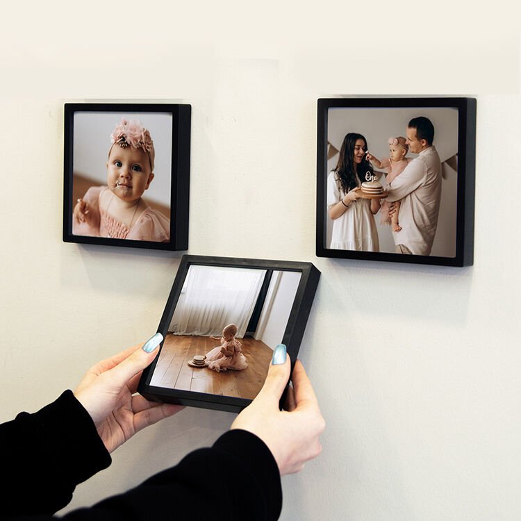 Sök Tak Kare Çerçeve Siyah 3'lü 14x14 cm