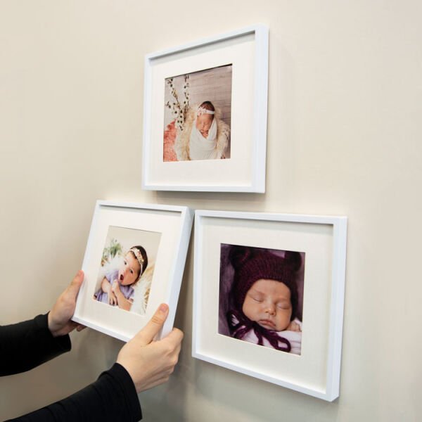 Sök Tak Paspartulu Çerçeve Beyaz 3'lü 21x21 cm