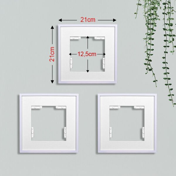 Sök Tak Paspartulu Çerçeve Beyaz 3'lü 21x21 cm
