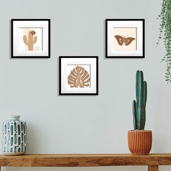 Sök Tak Paspartulu Çerçeve Siyah 3'lü 21x21 cm