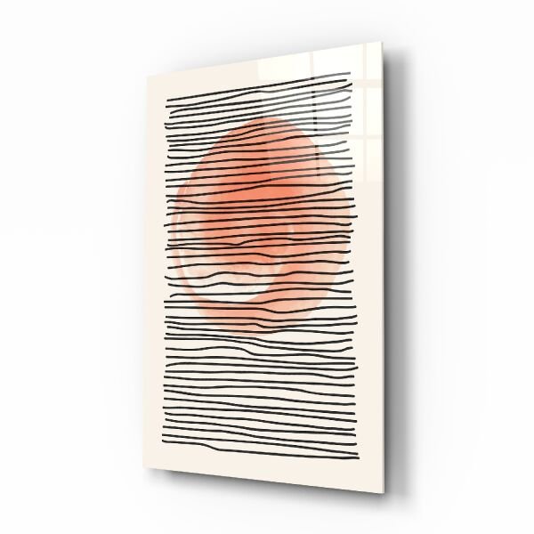 Soyut Gün Batımı Cam Tablo