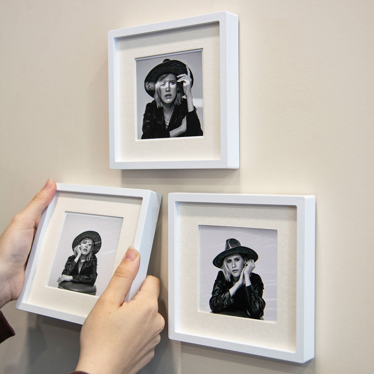 Sök Tak Paspartulu Çerçeve Beyaz 3'lü 14x14 cm