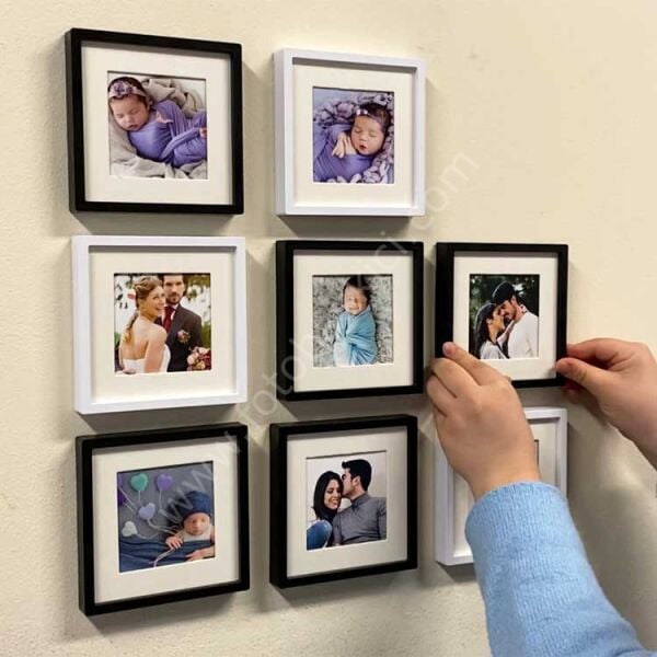 Sök Tak Paspartulu Çerçeve Beyaz 3'lü 14x14 cm