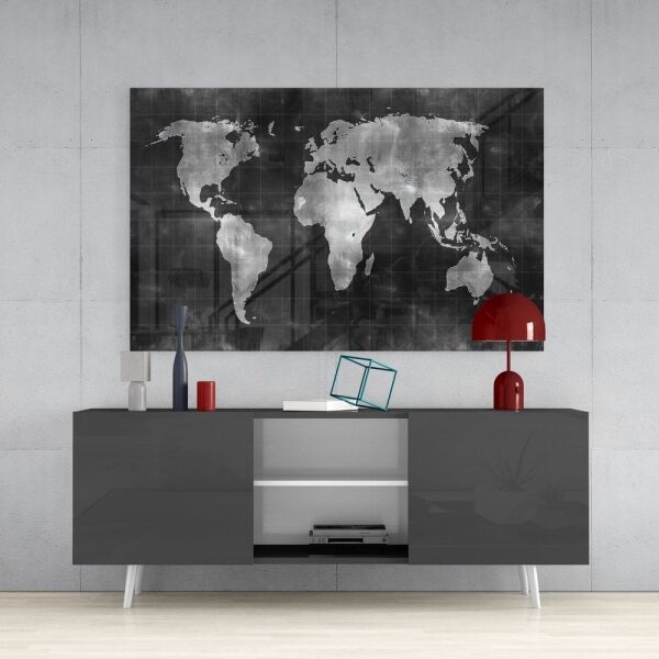 Dünya Haritası Cam Tablo No:3031