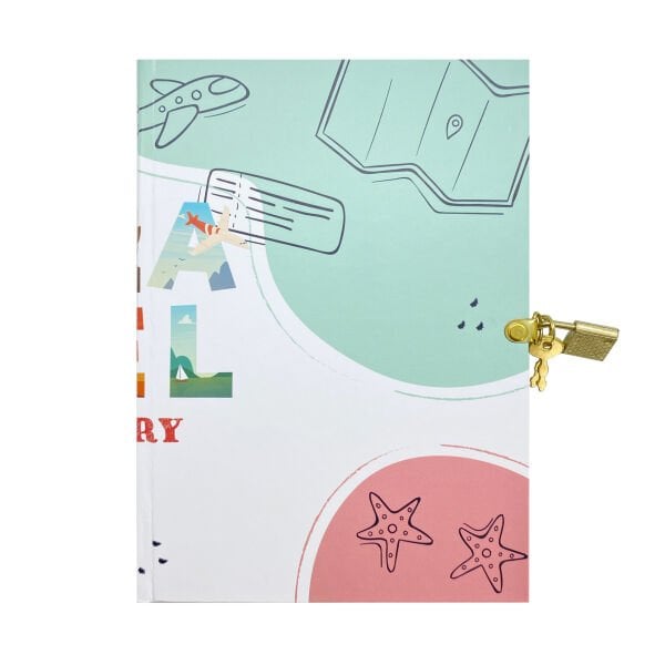 Seyahat Kilitli Günlük Anı Defteri - Travel Diary