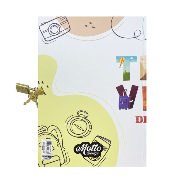 Seyahat Kilitli Günlük Anı Defteri - Travel Diary