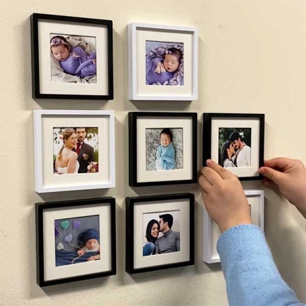 Sök Tak Paspartulu Çerçeve Siyah 3'lü 14x14 cm