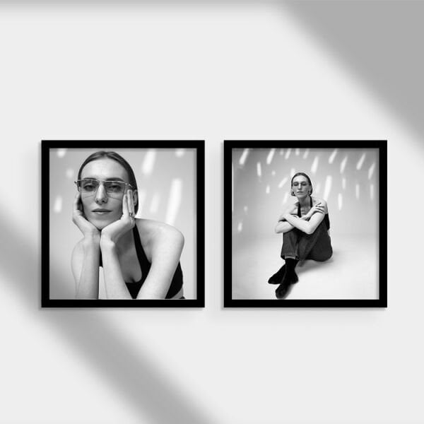 Sök Tak Kare Çerçeve Siyah 2'li 32x32 cm