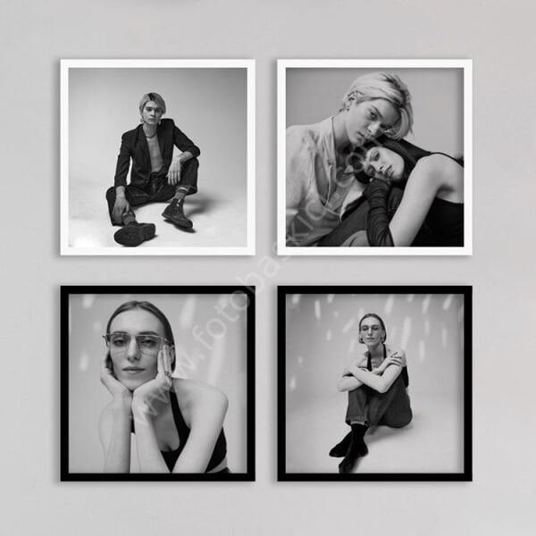 Sök Tak Kare Çerçeve Siyah 2'li 32x32 cm