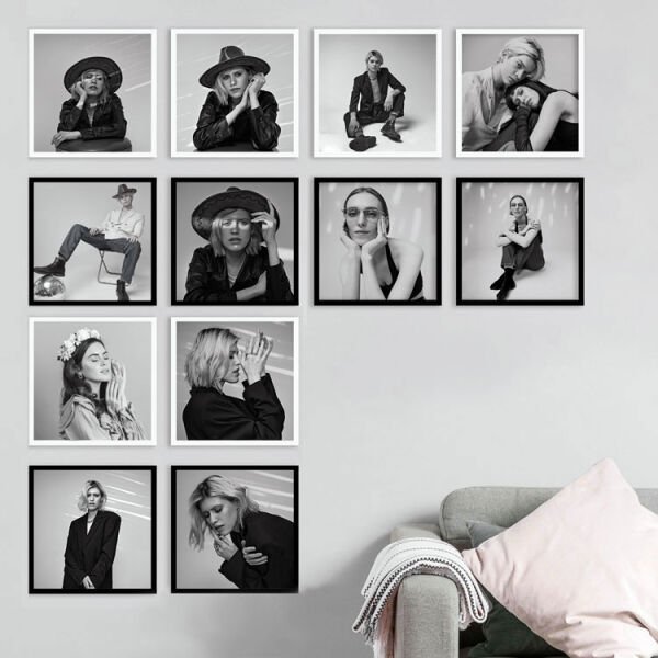 Sök Tak Kare Çerçeve Siyah 2'li 32x32 cm