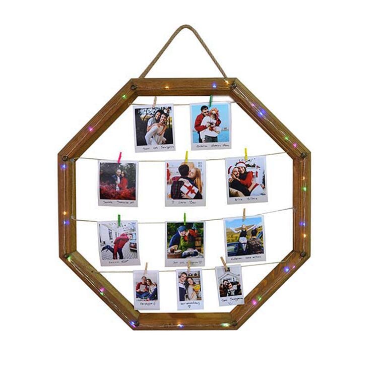 Led Işıklı Sekizgen Fotoğraf Çerçevesi 56x56 cm