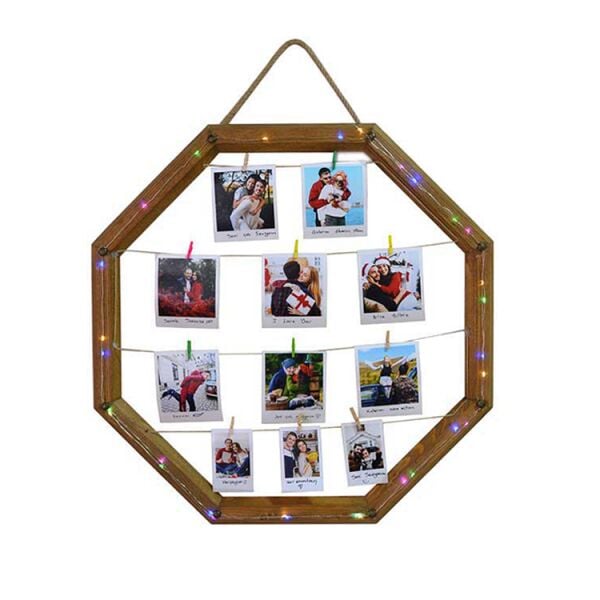 Led Işıklı Sekizgen Fotoğraf Çerçevesi 56x56 cm