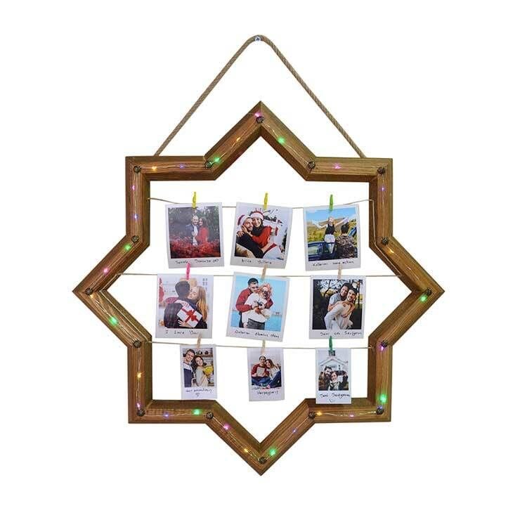 Led Işıklı Selçuklu Yıldızı Fotoğraf Çerçevesi 60x60 cm