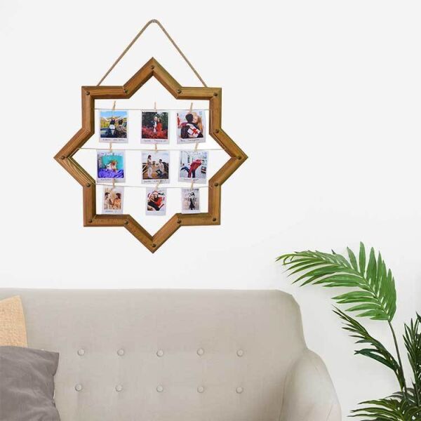 Led Işıklı Selçuklu Yıldızı Fotoğraf Çerçevesi 60x60 cm