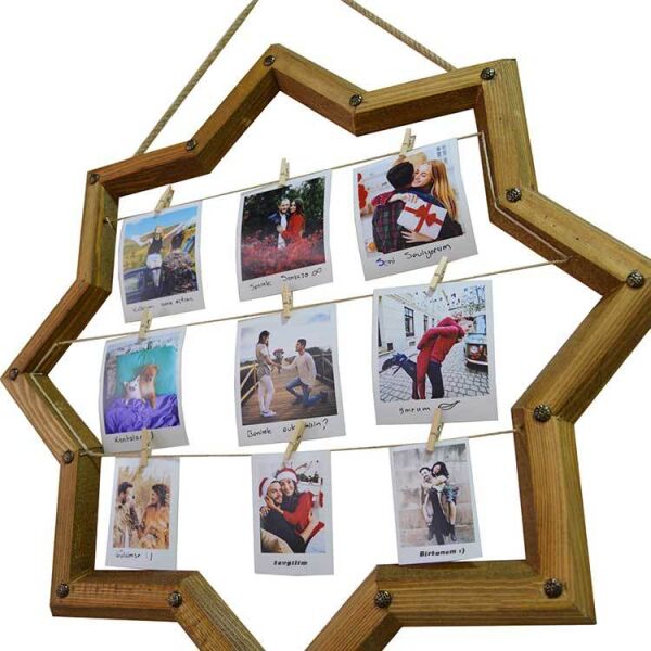 Led Işıklı Selçuklu Yıldızı Fotoğraf Çerçevesi 60x60 cm