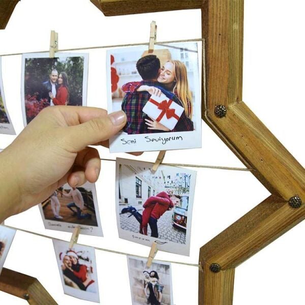 Led Işıklı Selçuklu Yıldızı Fotoğraf Çerçevesi 60x60 cm