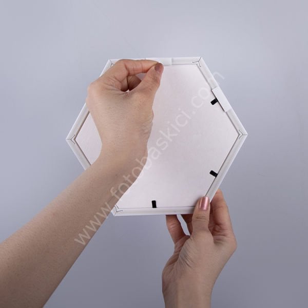Sök Tak Altıgen Çerçeve Beyaz 3'lü 20x20 cm